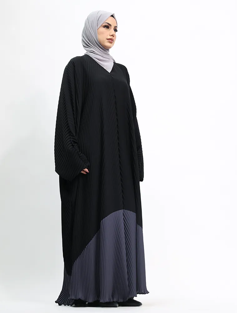 Grey Pleated Batwing